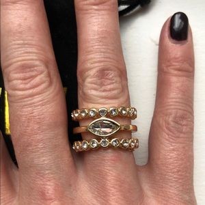 Luv AJ Yellow gold Marquise “Diamond” Disc Ring